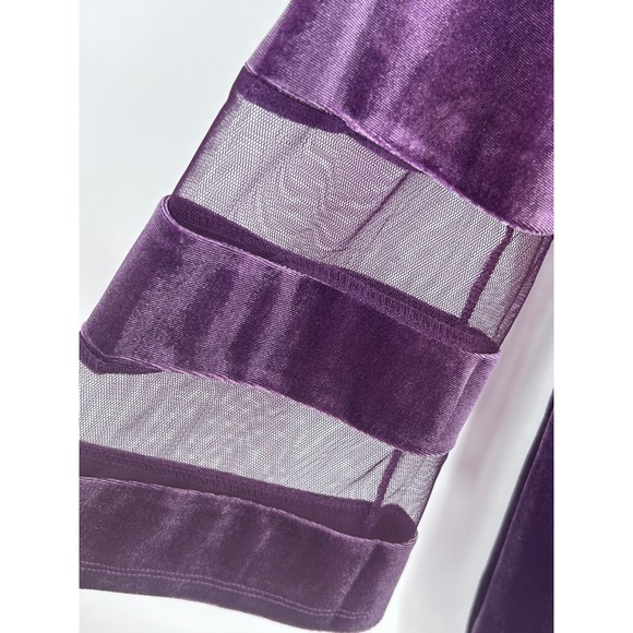 NEW Slim Factor Jewel Purple Velvet Blouse Womens MEDIUM 3/4 Sleeve Top - Picture 8 of 9